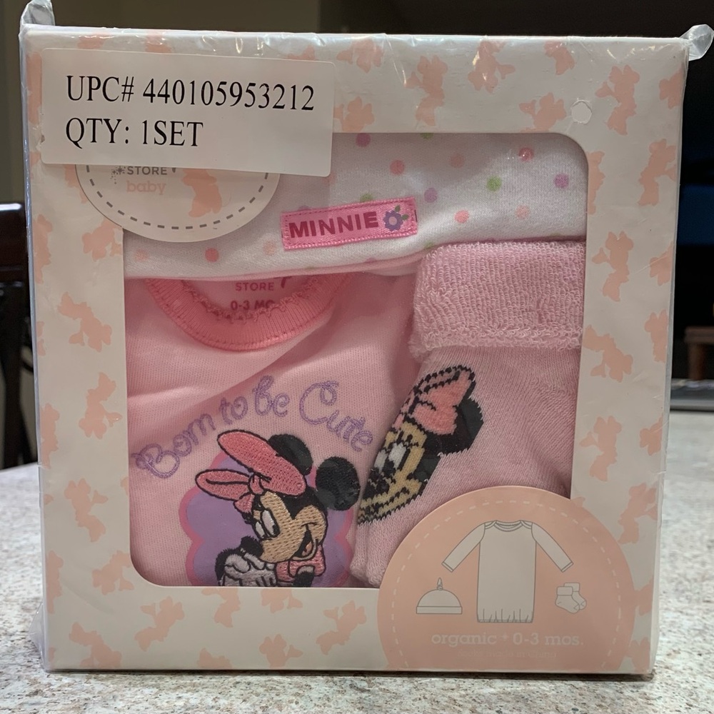 0-3 Months Sleeper Gown, Hat & Sock Set
